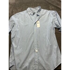 Polo Jeans Company Men's Button Down Shirt Blue White Stripe‎ Long Sleeve Size L